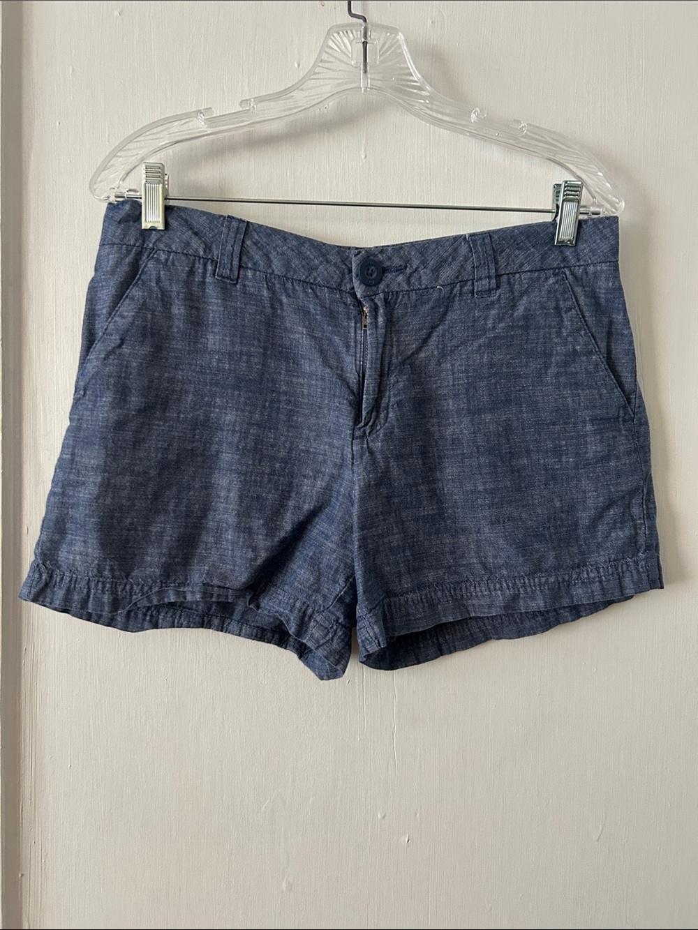 bcg Navy Blue Casual Linen-Look Bermuda Shorts